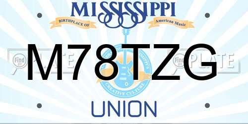 M78TZG Mississippi License Plate