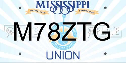 M78ZTG Mississippi License Plate