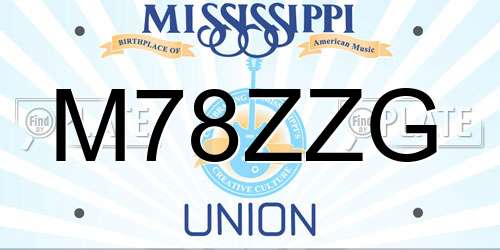 M78ZZG Mississippi License Plate