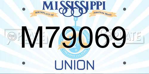 M79069 Mississippi License Plate