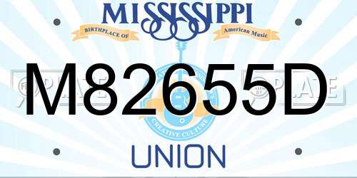 M82655D Mississippi License Plate