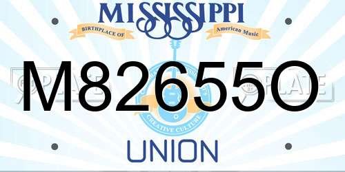 M82655O Mississippi License Plate