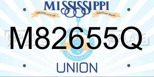 M82655Q Mississippi License Plate