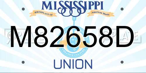 M82658D Mississippi License Plate