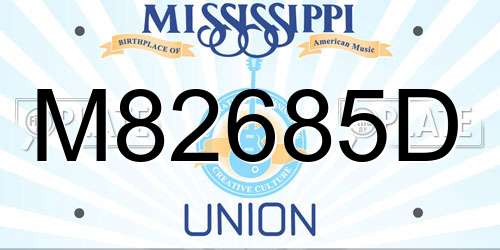 M82685D Mississippi License Plate