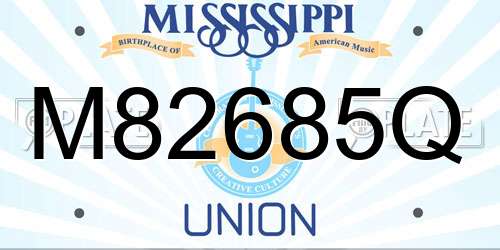 M82685Q Mississippi License Plate