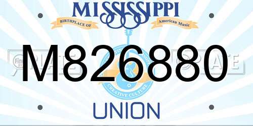 M826880 Mississippi License Plate