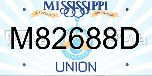 M82688D Mississippi License Plate