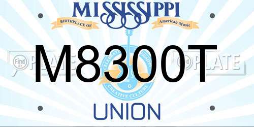 M8300T Mississippi License Plate