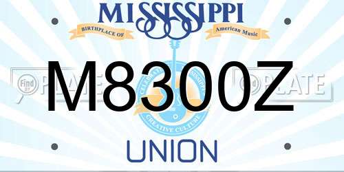 M8300Z Mississippi License Plate