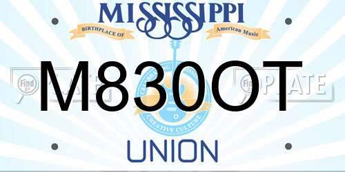 M830OT Mississippi License Plate