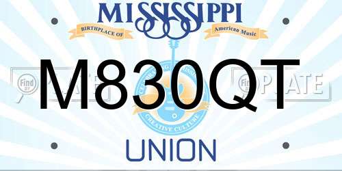 M830QT Mississippi License Plate