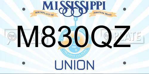 M830QZ Mississippi License Plate