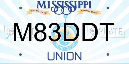 M83DDT Mississippi License Plate