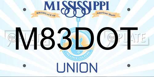 M83DOT Mississippi License Plate