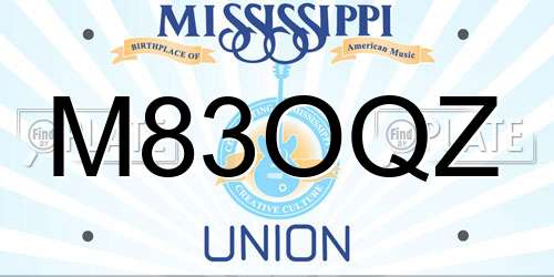M83OQZ Mississippi License Plate