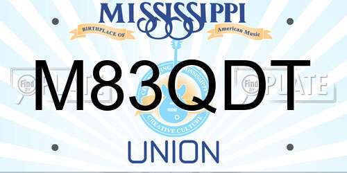M83QDT Mississippi License Plate