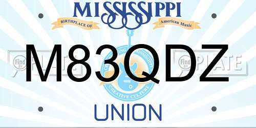 M83QDZ Mississippi License Plate