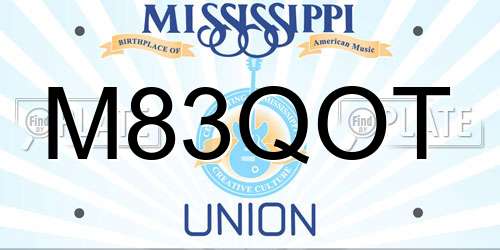 M83QOT Mississippi License Plate