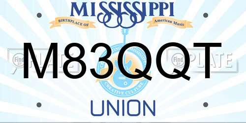 M83QQT Mississippi License Plate