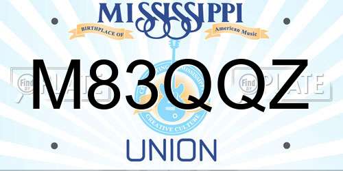 M83QQZ Mississippi License Plate