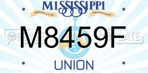 M8459F Mississippi License Plate