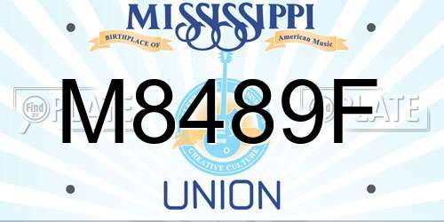 M8489F Mississippi License Plate