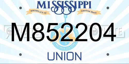 M852204 Mississippi License Plate