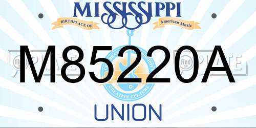 M85220A Mississippi License Plate