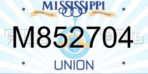 M852704 Mississippi License Plate