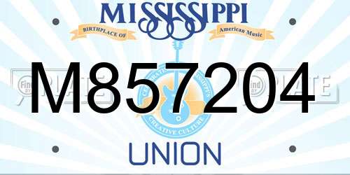 M857204 Mississippi License Plate