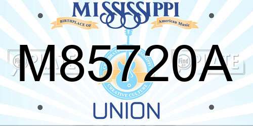 M85720A Mississippi License Plate