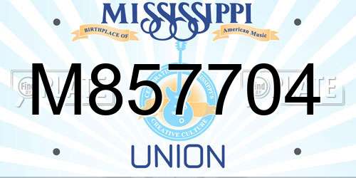 M857704 Mississippi License Plate