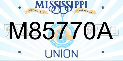 M85770A Mississippi License Plate
