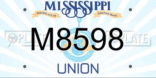 M8598 Mississippi License Plate