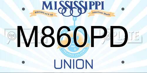 M860PD Mississippi License Plate