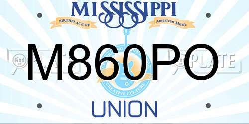 M860PO Mississippi License Plate