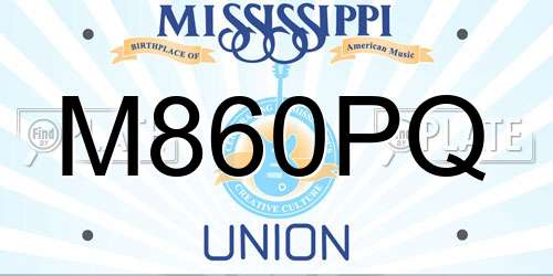 M860PQ Mississippi License Plate