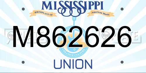 M862626 Mississippi License Plate