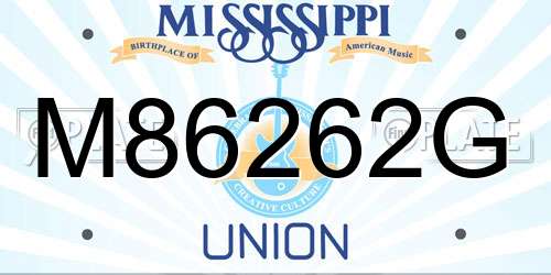 M86262G Mississippi License Plate