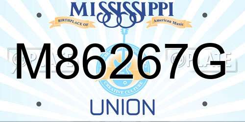 M86267G Mississippi License Plate