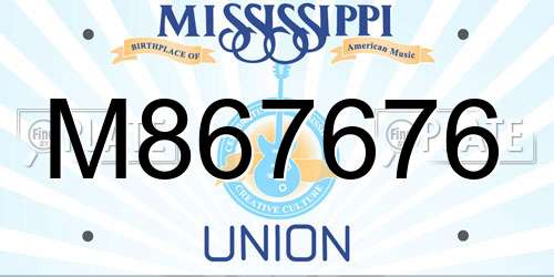 M867676 Mississippi License Plate