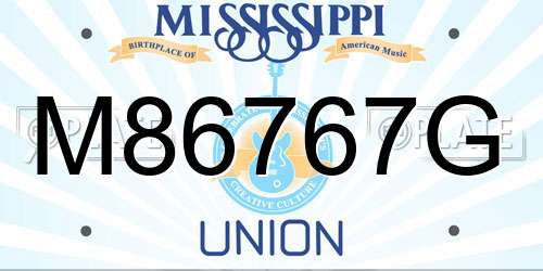 M86767G Mississippi License Plate