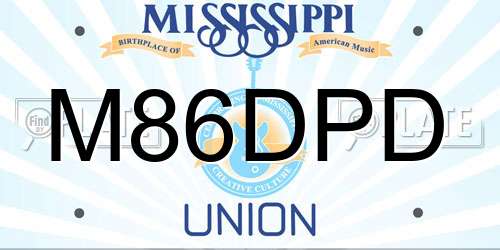 M86DPD Mississippi License Plate