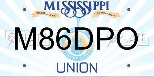 M86DPO Mississippi License Plate