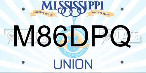 M86DPQ Mississippi License Plate