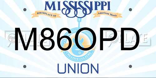 M86OPD Mississippi License Plate