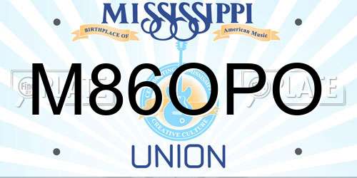 M86OPO Mississippi License Plate