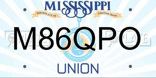 M86QPO Mississippi License Plate