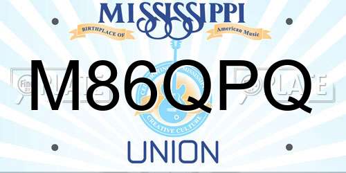 M86QPQ Mississippi License Plate